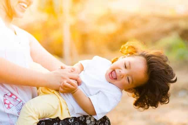 little girl laughing