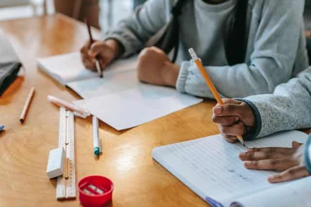 children writing in journals