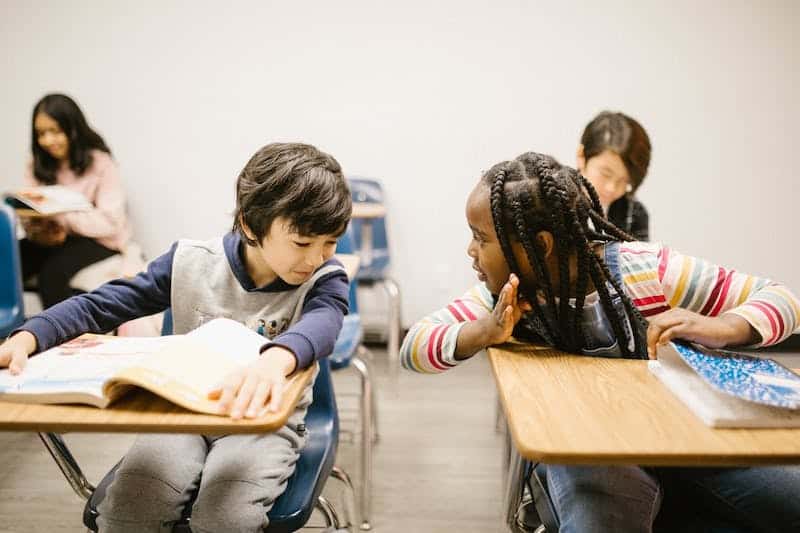 children interacting in the classroom