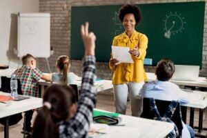 teacher in classroom - routines for kids