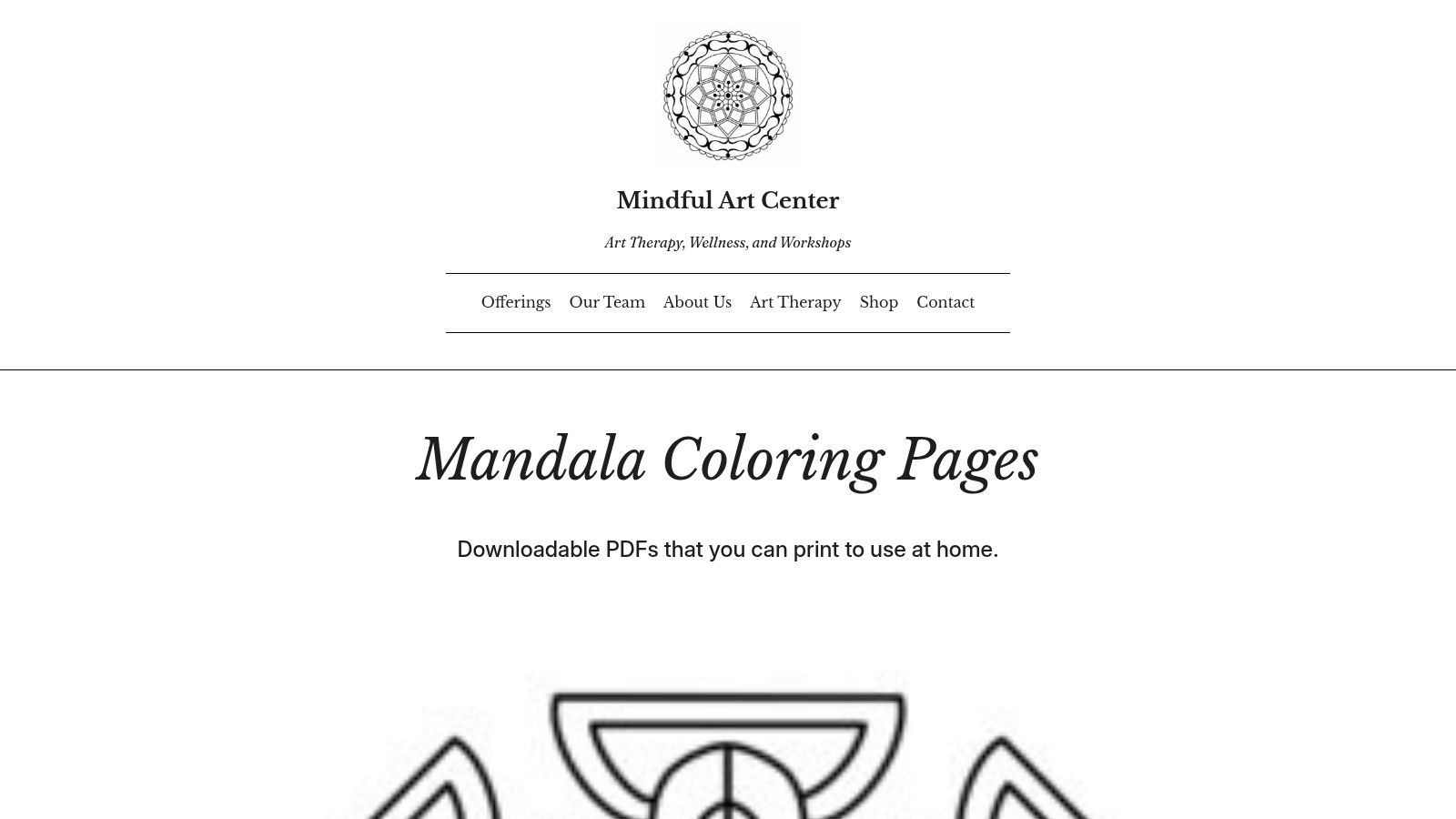 Mindful Art Center, Free Mandala Coloring Pages