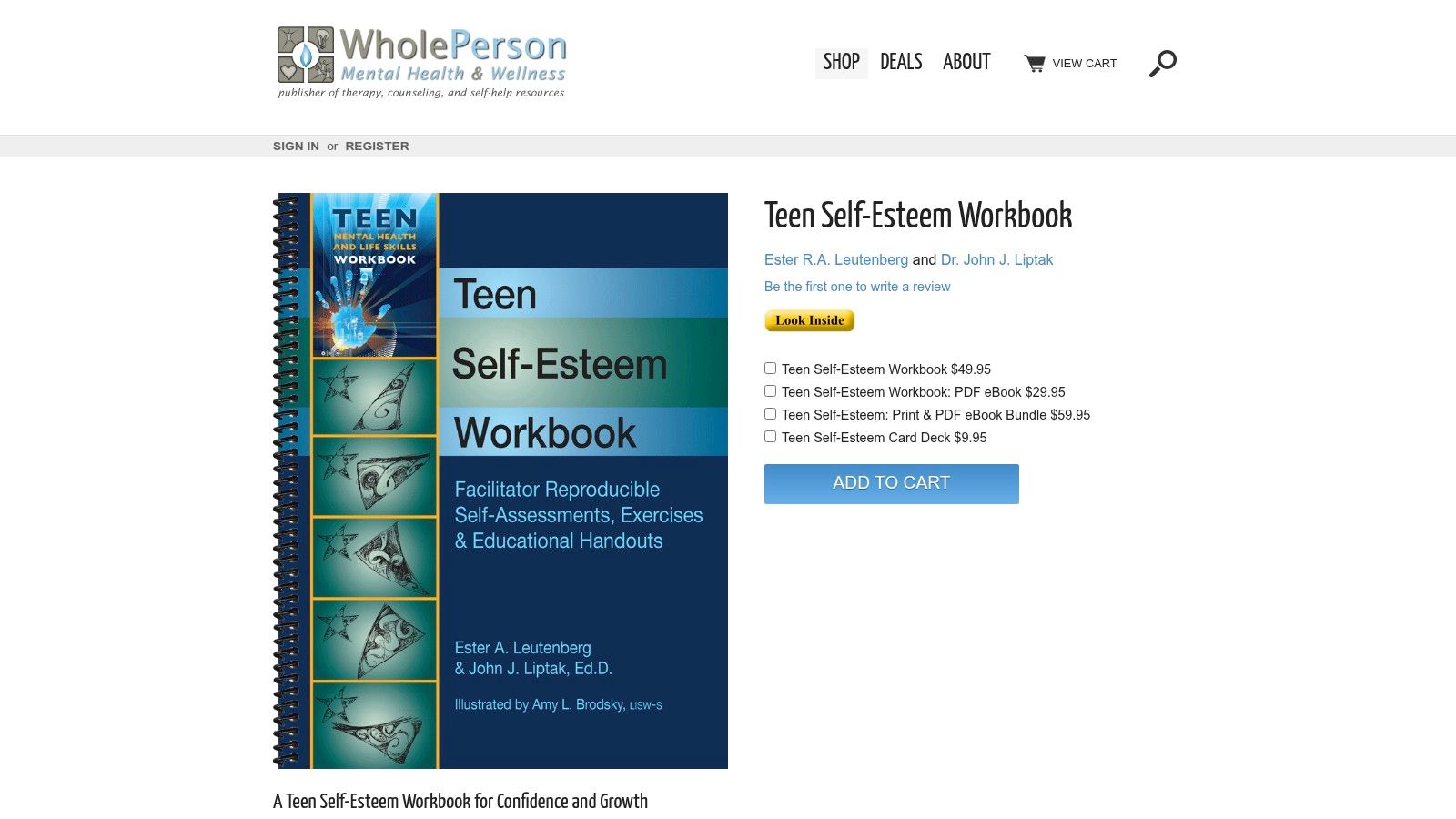 Whole Person Associates – The Teen Self-Esteem Workbook
