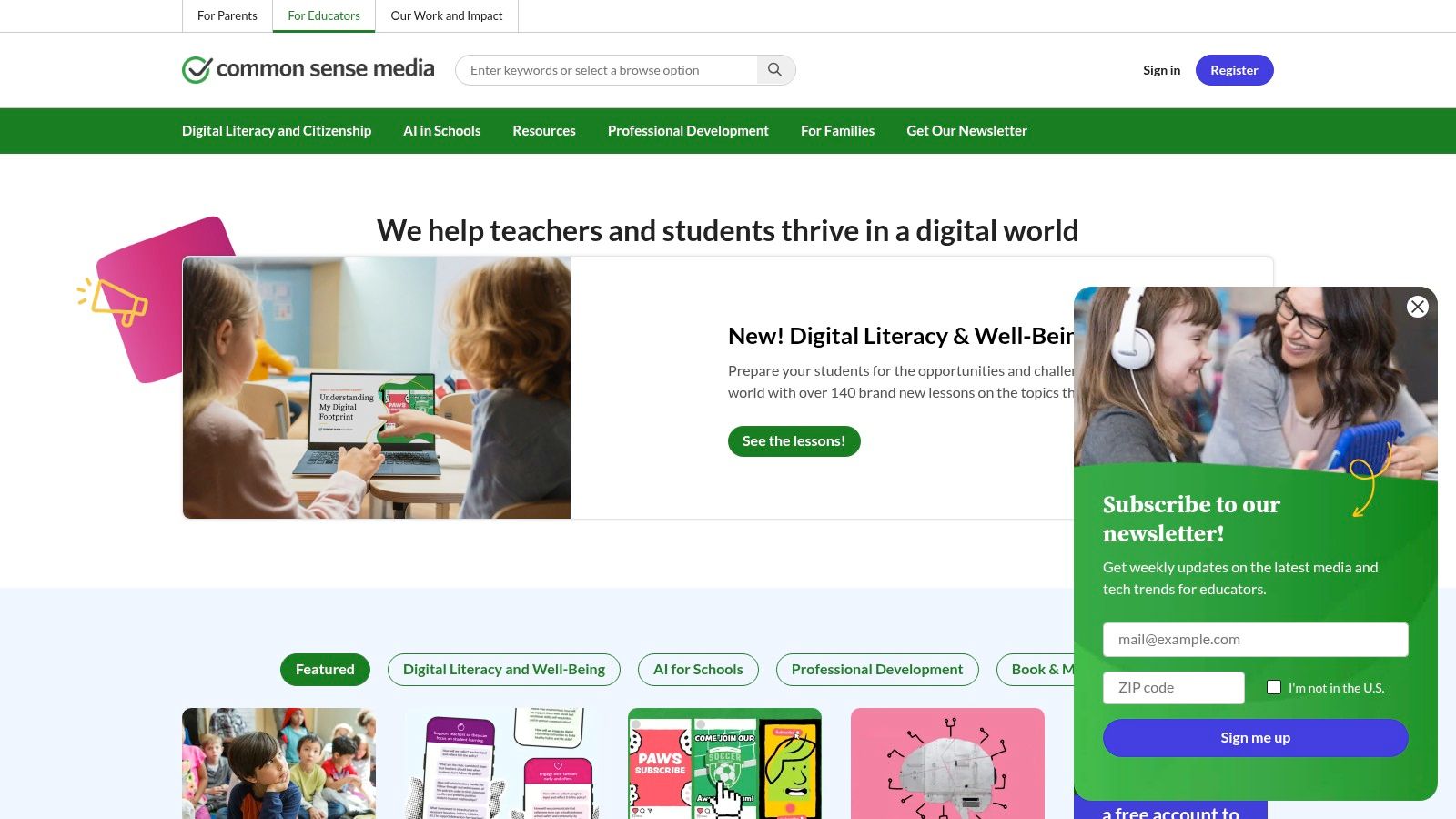 Common Sense Education (Cyberbullying & Online Harms)