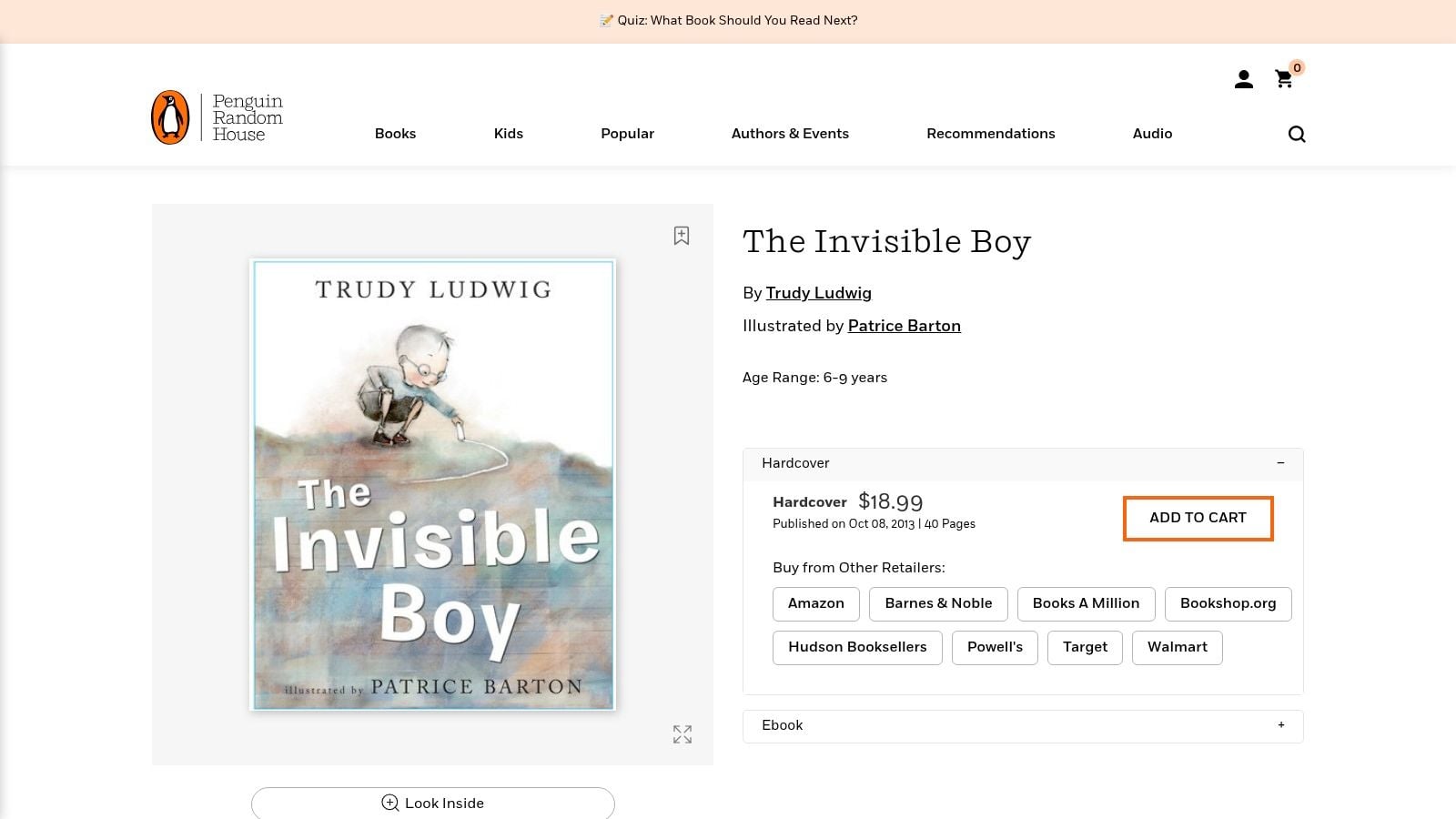 The Invisible Boy (Trudy Ludwig, illus. Patrice Barton)