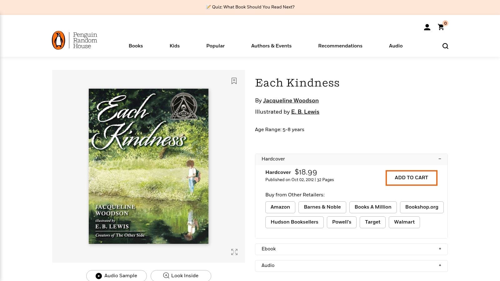 Each Kindness (Jacqueline Woodson, illus. E. B. Lewis)