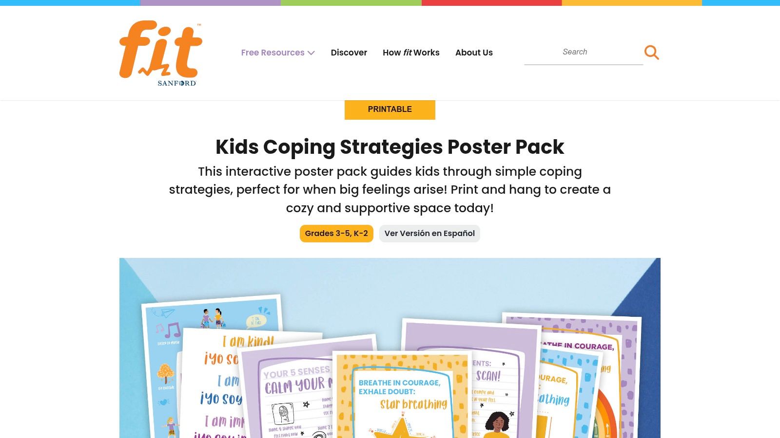 Sanford Fit (Sanford Health), Kids' Coping Strategies Poster Packs