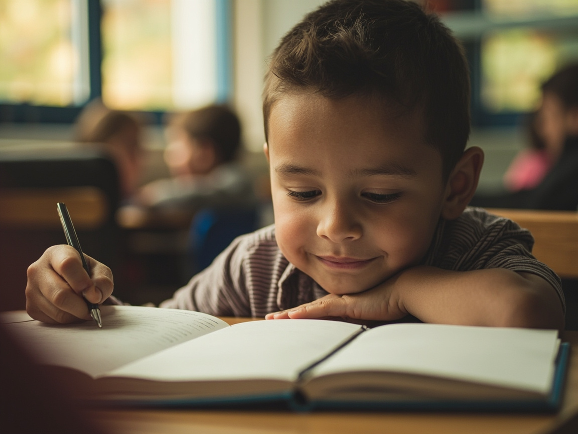 Middle school student journaling during a daily emotional intelligence check-in activity