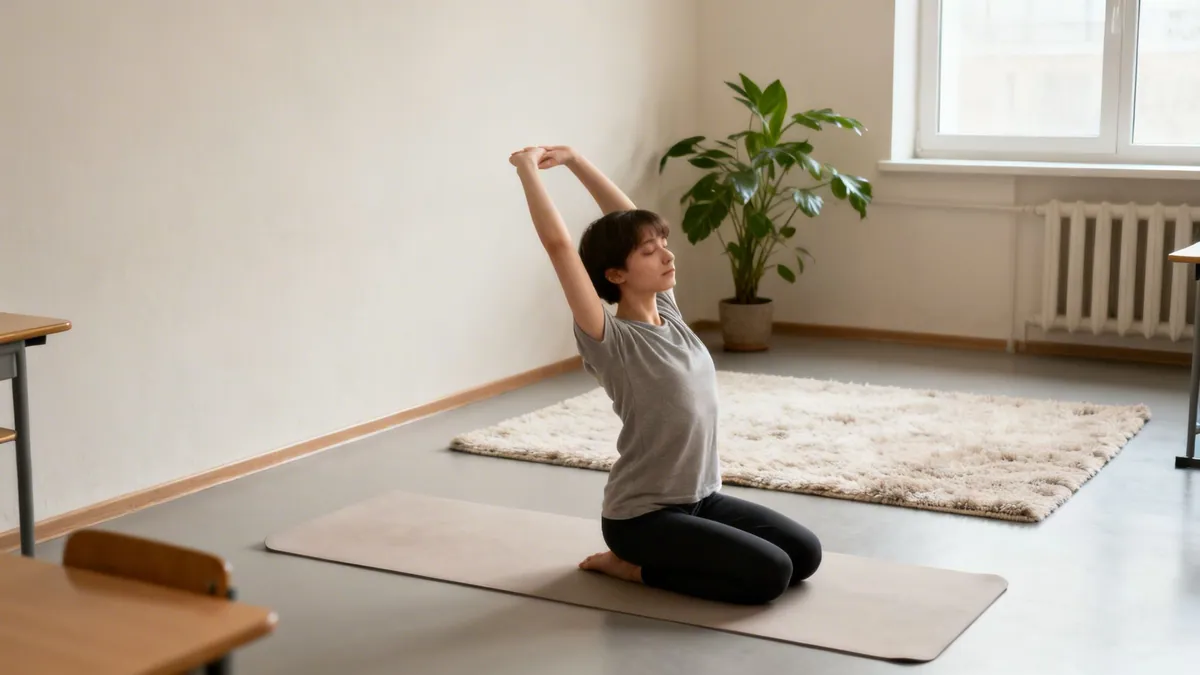 A child practicing yoga as an example of self-regulation.